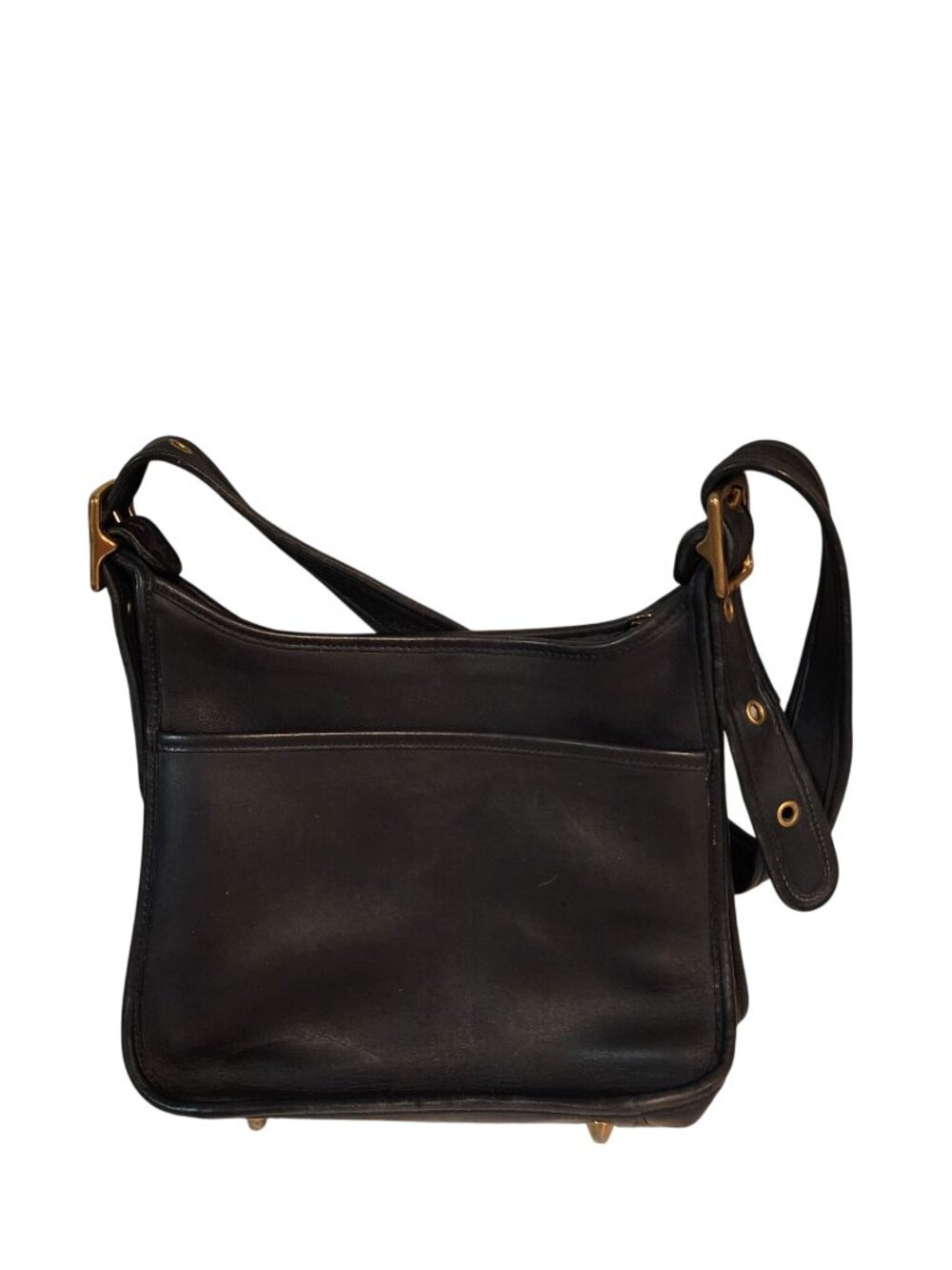 Vintage COACH #9966 Legacy Zip Black Leather Crossbody Bag